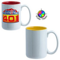 15 Oz. El Grande Mug - 4 Color Process (White/Yellow Interior)